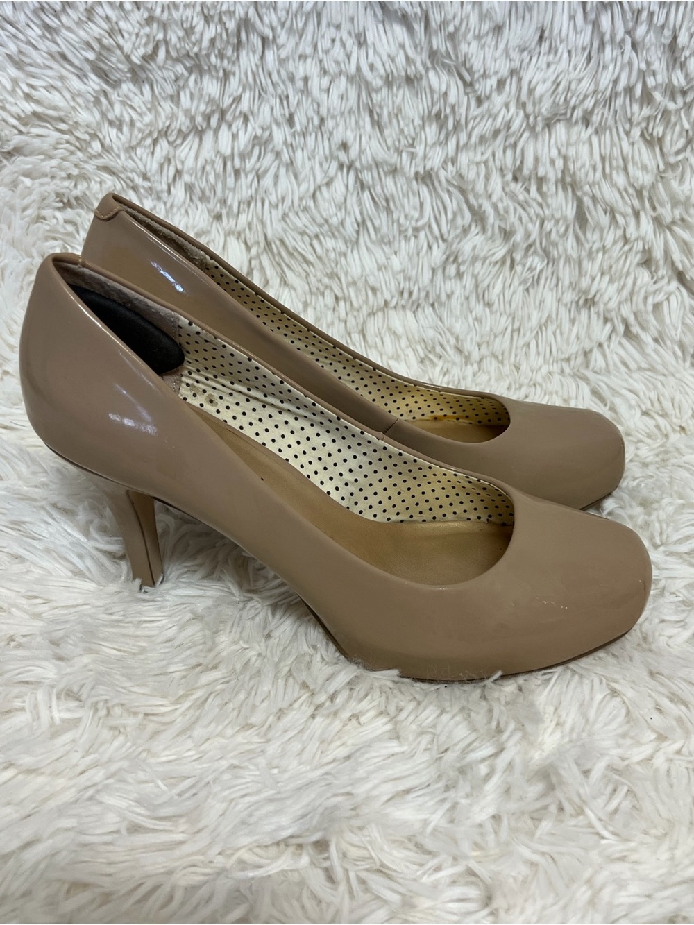 Madden Girl Nude Patent Round-Toe Pump